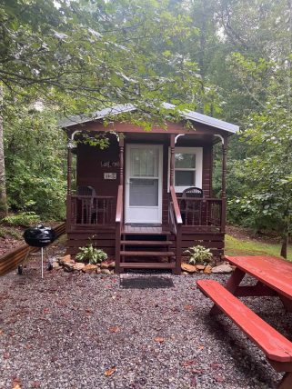 Bear Cub Cabin (Queen bed and bunk bed) full bath and kitchenette